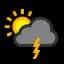Thundery outbreaks in nearby